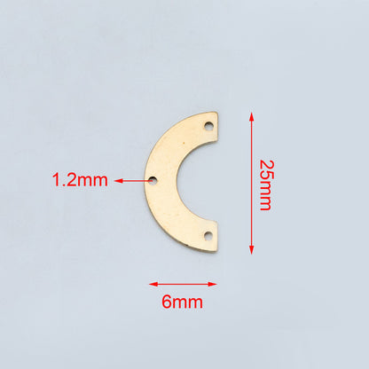 20pcs Raw Brass Fan Charm Connectors, Solid Brass Pendants Wholesale (RB-150)