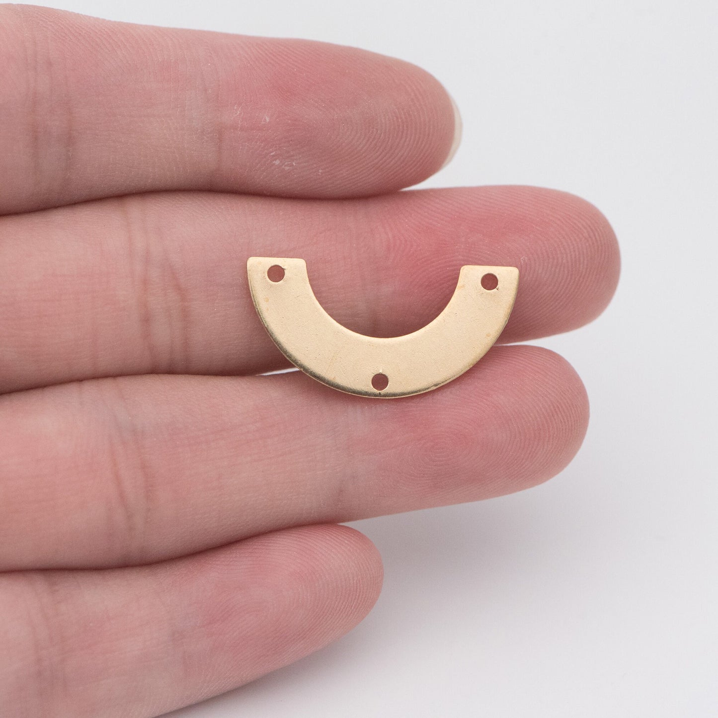 20pcs Raw Brass Fan Charm Connectors, Solid Brass Pendants Wholesale (RB-150)