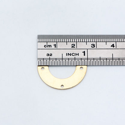 20pcs Raw Brass Fan Charm Connectors, Solid Brass Pendants Wholesale (RB-150)