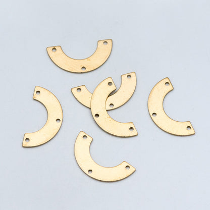 20pcs Raw Brass Fan Charm Connectors, Solid Brass Pendants Wholesale (RB-150)