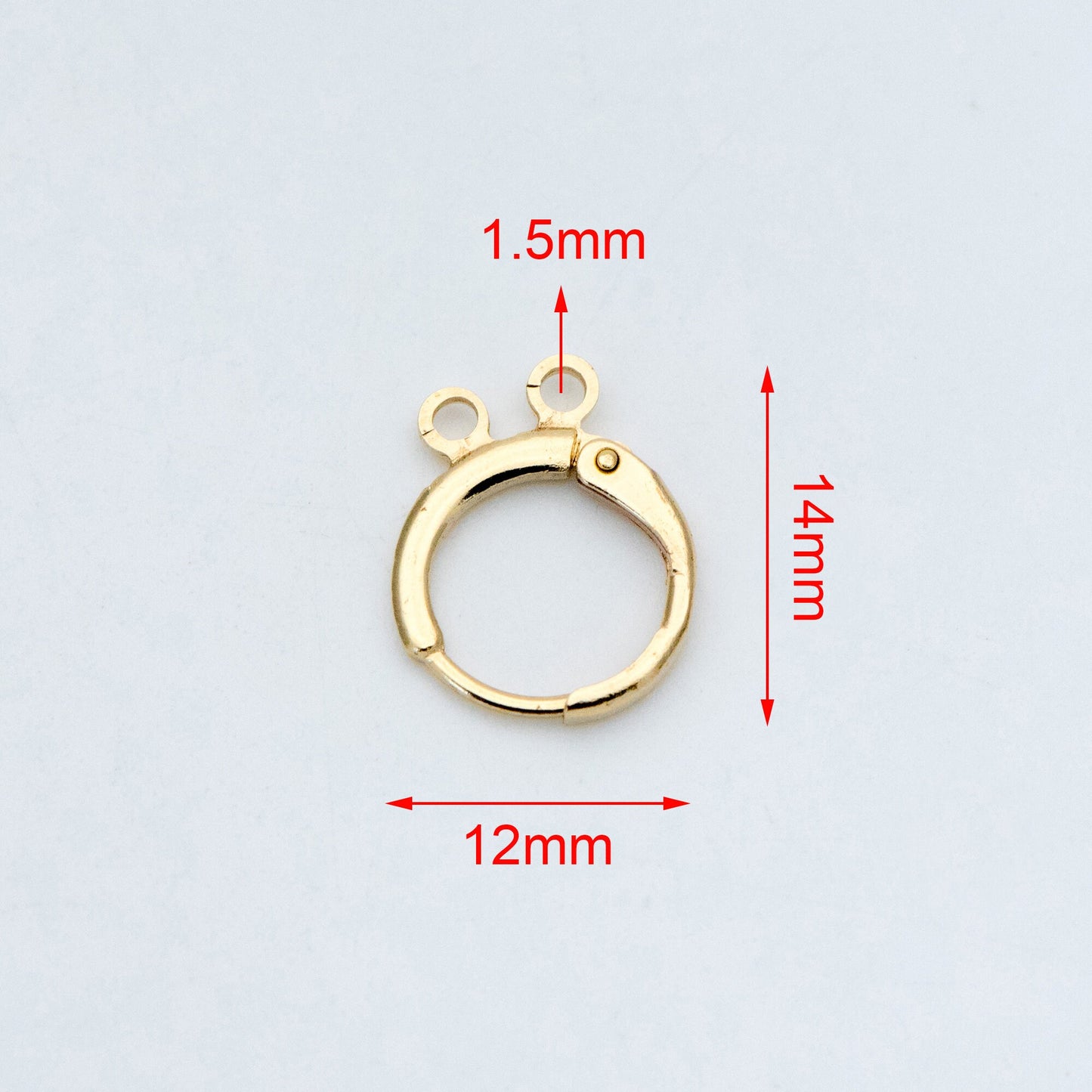 20pcs Raw Brass Round Leverback Earrings, Brass Ear Hooks with Two Loops (RB-152)