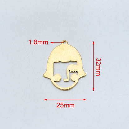 10pcs Raw Brass Face Outline Charms 32x25mm, Vintage Styled Face Pendants Wholesale (RB-153)