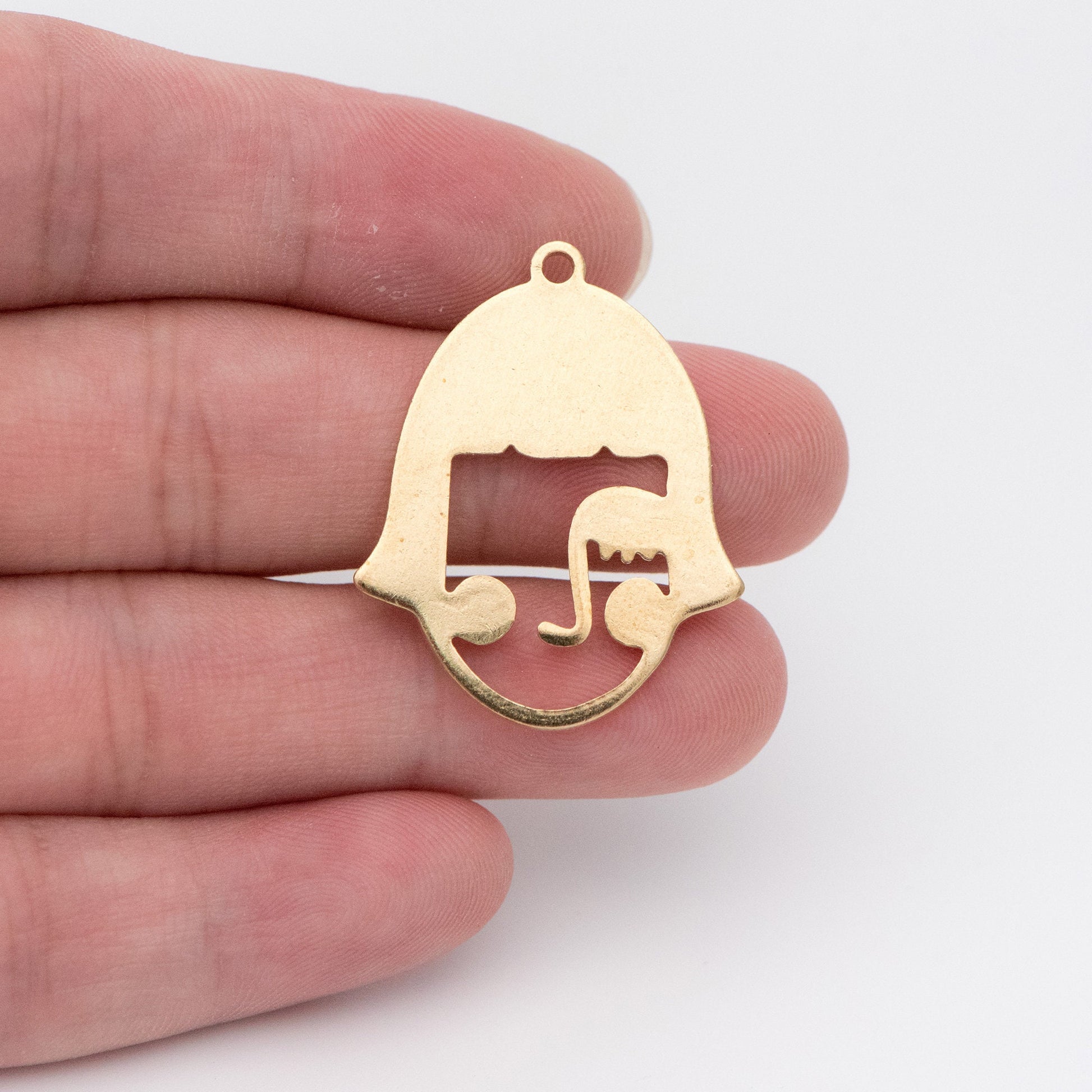 10pcs Raw Brass Face Outline Charms 32x25mm, Vintage Styled Face Pendants Wholesale (RB-153)
