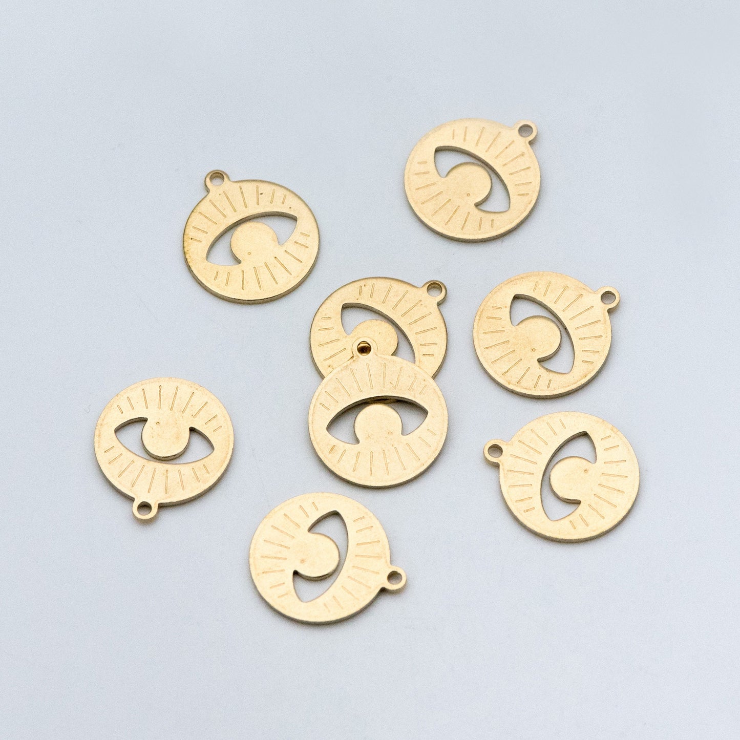 20pcs Raw Brass Eye Charm Pendants 15x17mm, Brass Findings Wholesale (RB-154)