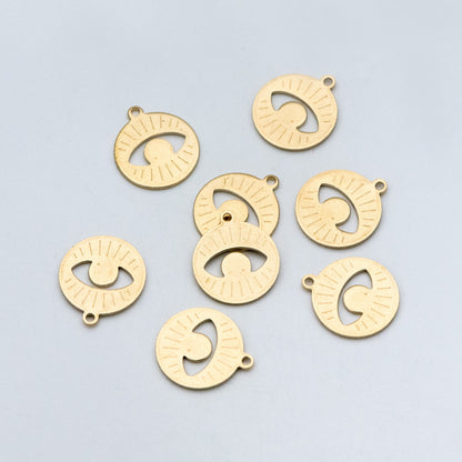 20pcs Raw Brass Eye Charm Pendants 15x17mm, Brass Findings Wholesale (RB-154)