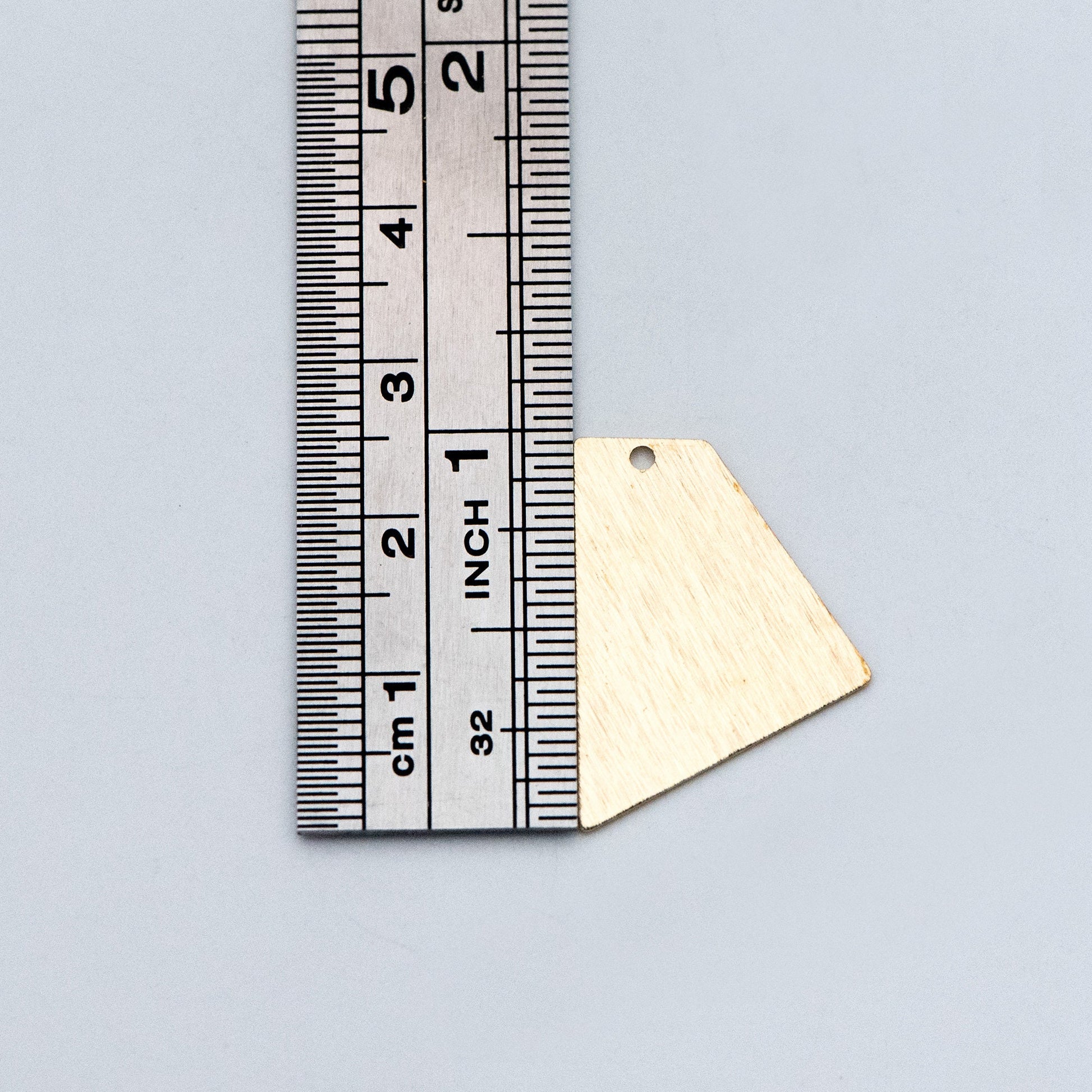 20pcs Raw Brass Geometric Charms, Brush Brass Pendants 24x20mm, Brass Findings Wholesale (RB-156)