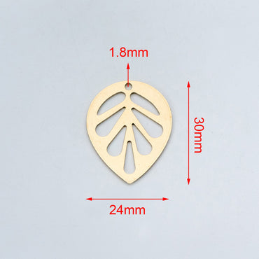 20pcs Raw Brass Leaf Charm Pendants 14mm/ 30mm, Brass Findings Wholesale (RB-159)