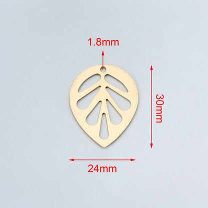 20pcs Raw Brass Leaf Charm Pendants 14mm/ 30mm, Brass Findings Wholesale (RB-159)
