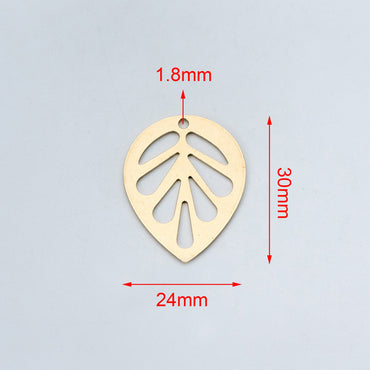 20pcs Raw Brass Leaf Charm Pendants 14mm/ 30mm, Brass Findings Wholesale (RB-159)