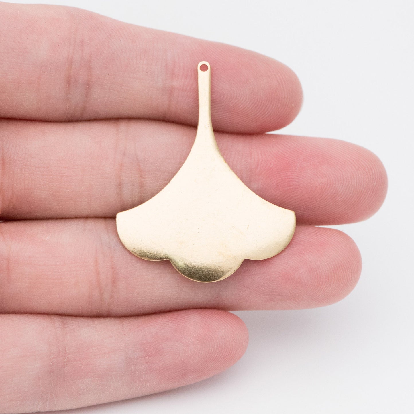 10pcs Raw Brass Leaf Charm Pendants 37x30mm, Brass Findings Wholesale (RB-111)