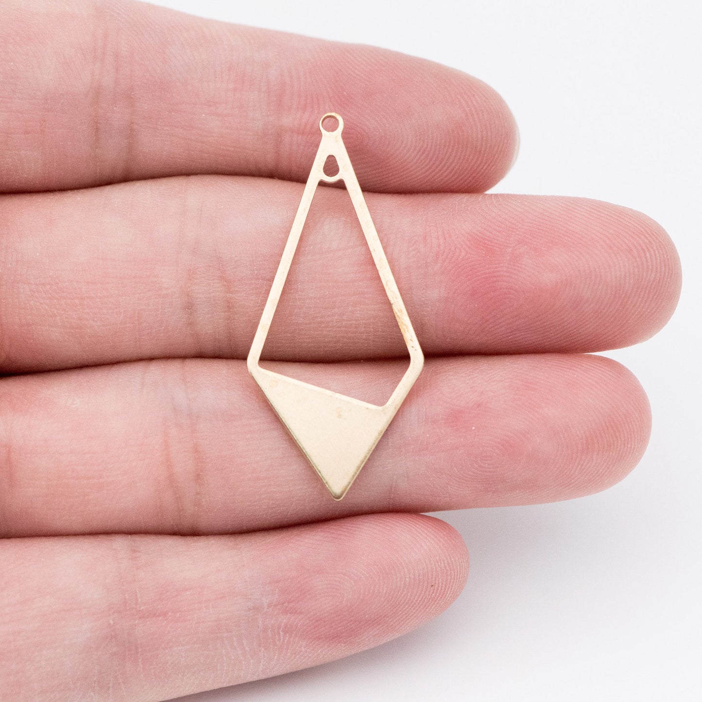 10pcs Raw Brass Rhombus Charm Pendants 36x16mm, Brass Findings Wholesale (RB-110)