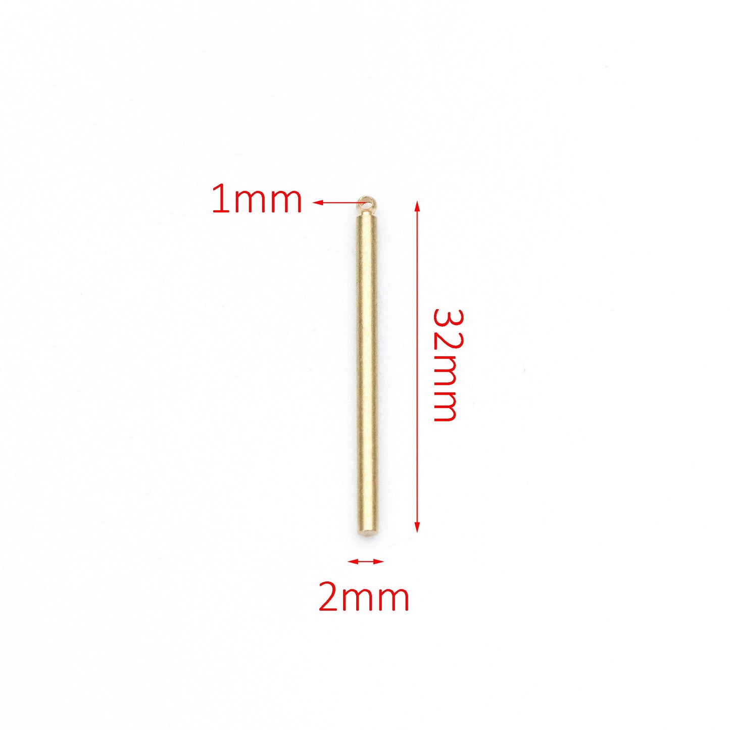 20pcs Raw Brass Bar Tube Charm Pendants, Multi Size 20/ 30/ 40mm by 2mm Thick (RB-105)