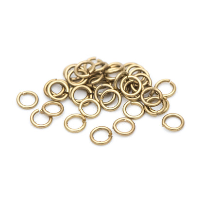 200pcs Raw Brass Open Jump Rings, 3mm by 0.7mm(21Gauge)/ 5mm by 0.8mm(20 gauge), Split Jumpring Findings Wholesale (RB-101)