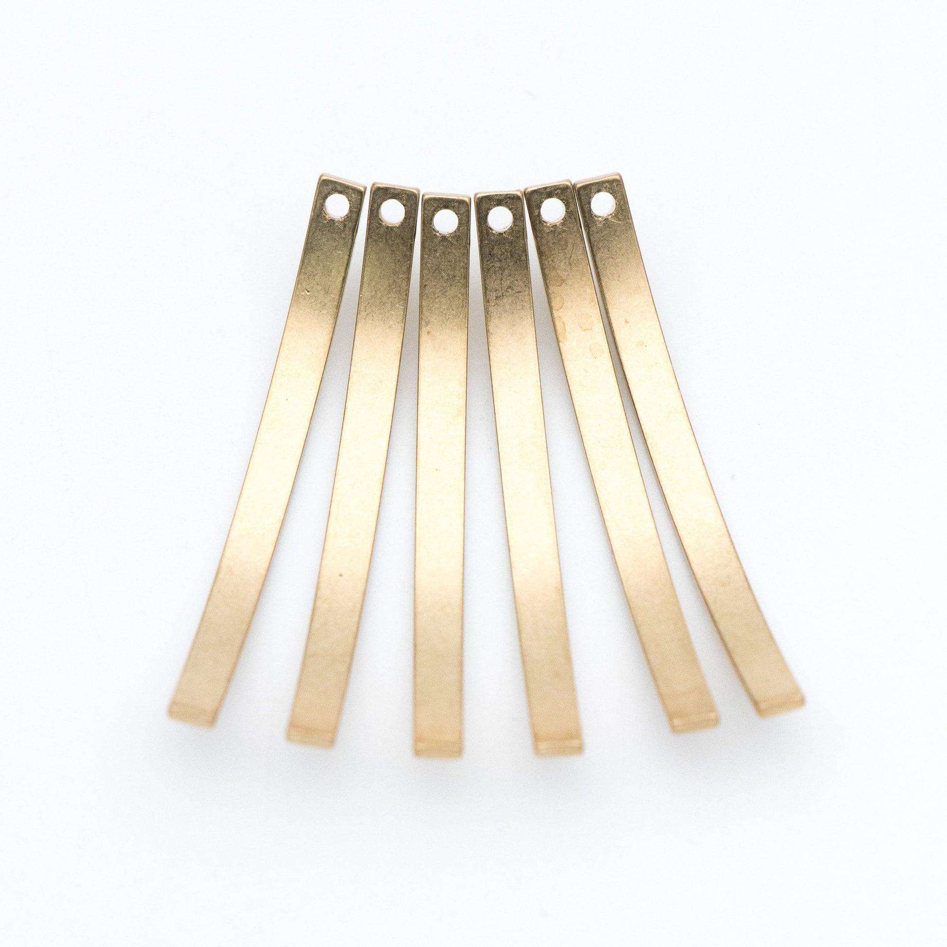 20pcs Raw Brass Curved Bar Charm Pendants 36x3mm (RB-103)