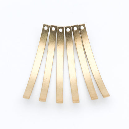 20pcs Raw Brass Curved Bar Charm Pendants 36x3mm (RB-103)