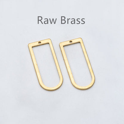 20pcs Raw Brass Link Charm Pendants 30x13mm, Brass Findings Wholesale (RB-147)
