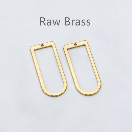 20pcs Raw Brass Link Charm Pendants 30x13mm, Brass Findings Wholesale (RB-147)