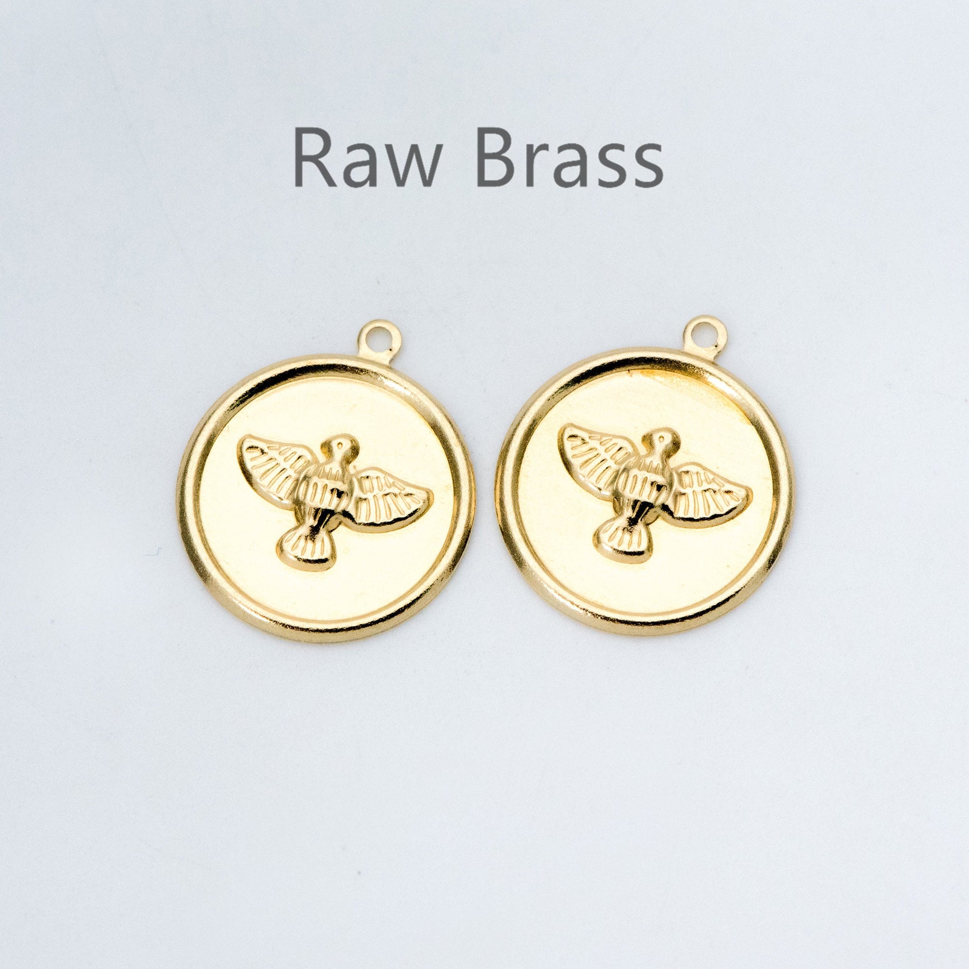 20pcs Raw Brass Bird Charms 19x17mm, Bird Earring Pendants, Brass Findings Wholesale (RB-143)