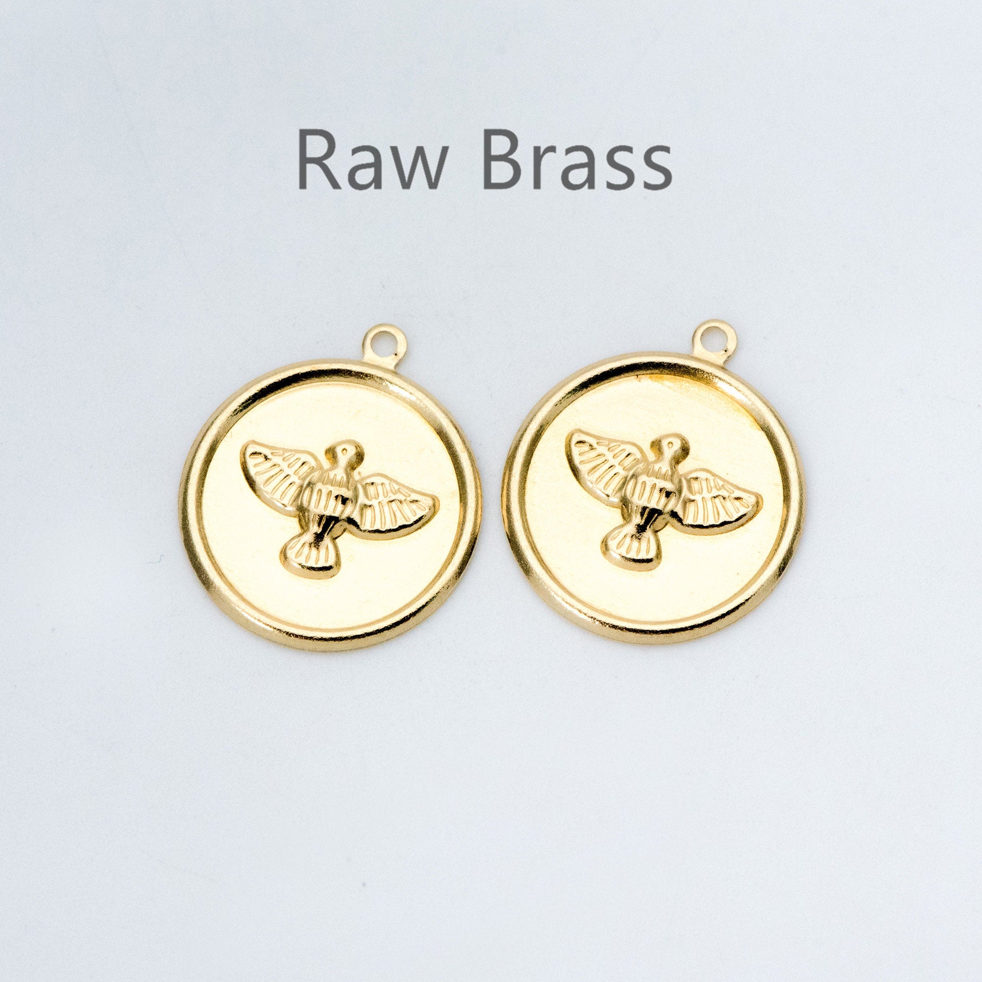 20pcs Raw Brass Bird Charms 19x17mm, Bird Earring Pendants, Brass Findings Wholesale (RB-143)