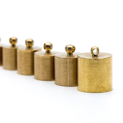 50pcs Raw Brass Barrel Cord End Caps, 2-13mm Multi Size, Glue on End Caps for Leather Tassel Chain (RB-171)
