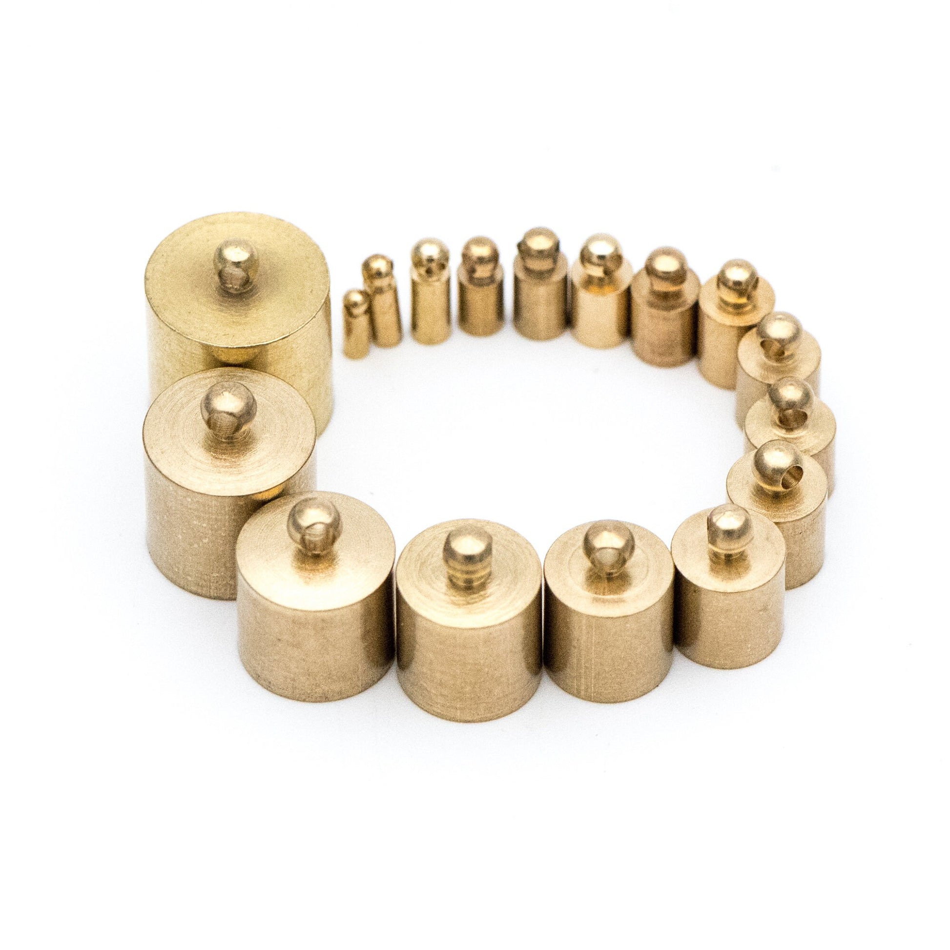 50pcs Raw Brass Barrel Cord End Caps, 2-13mm Multi Size, Glue on End Caps for Leather Tassel Chain (RB-171)