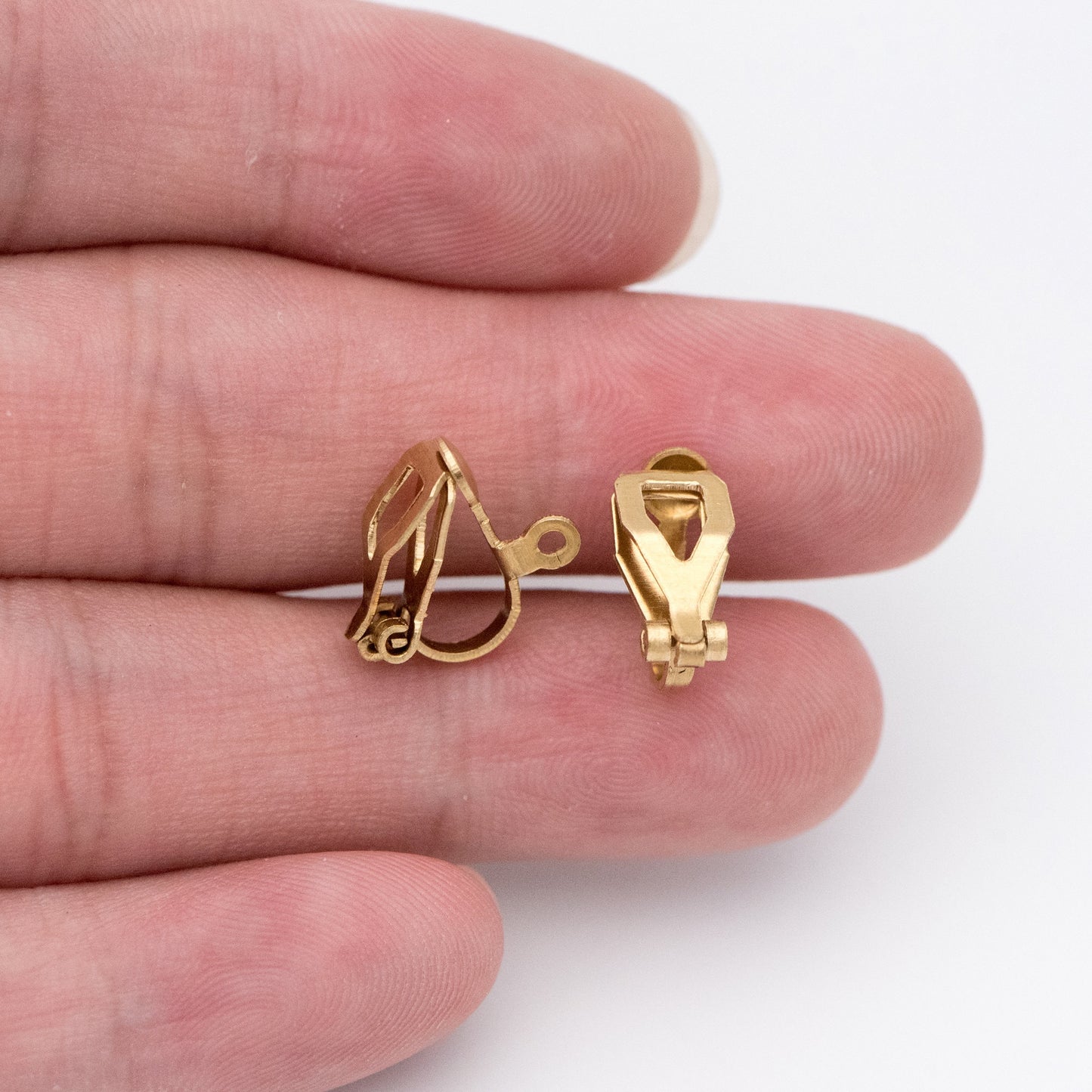 20pcs Raw Brass Clip-on Earrings, Adjustable Clip On Ear Wire, Brass Findings Wholesale (RB-175)