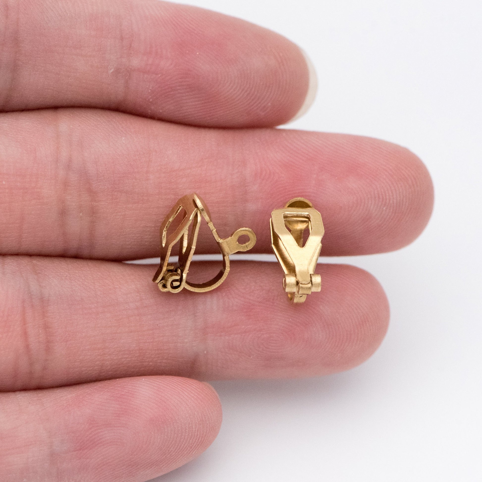 20pcs Raw Brass Clip-on Earrings, Adjustable Clip On Ear Wire, Brass Findings Wholesale (RB-175)