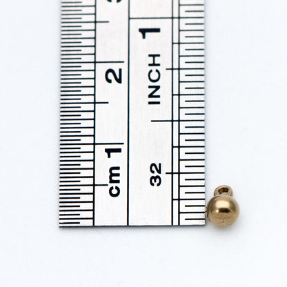 20pcs Raw Brass Round Charm Pendants, 4mm/ 6mm Ball, Brass Findings Wholesale (RB-178)