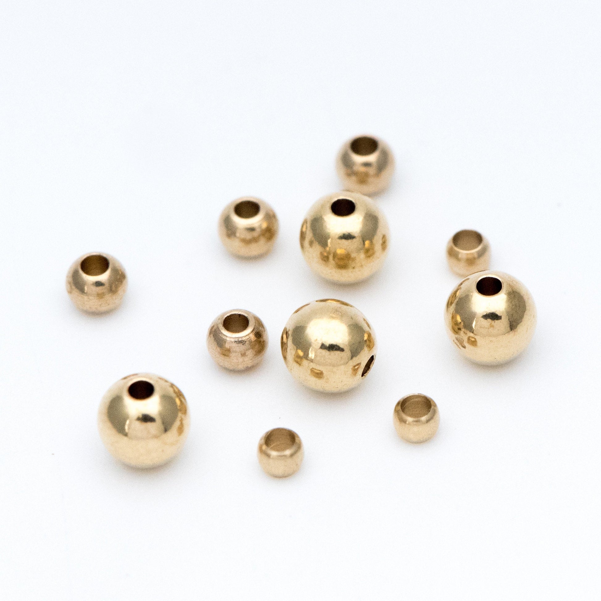 100pcs Raw Brass Round Spacer Beads, DIY Jewelry Findings Wholesale, 3/ 4/ 6mm (RB-180)