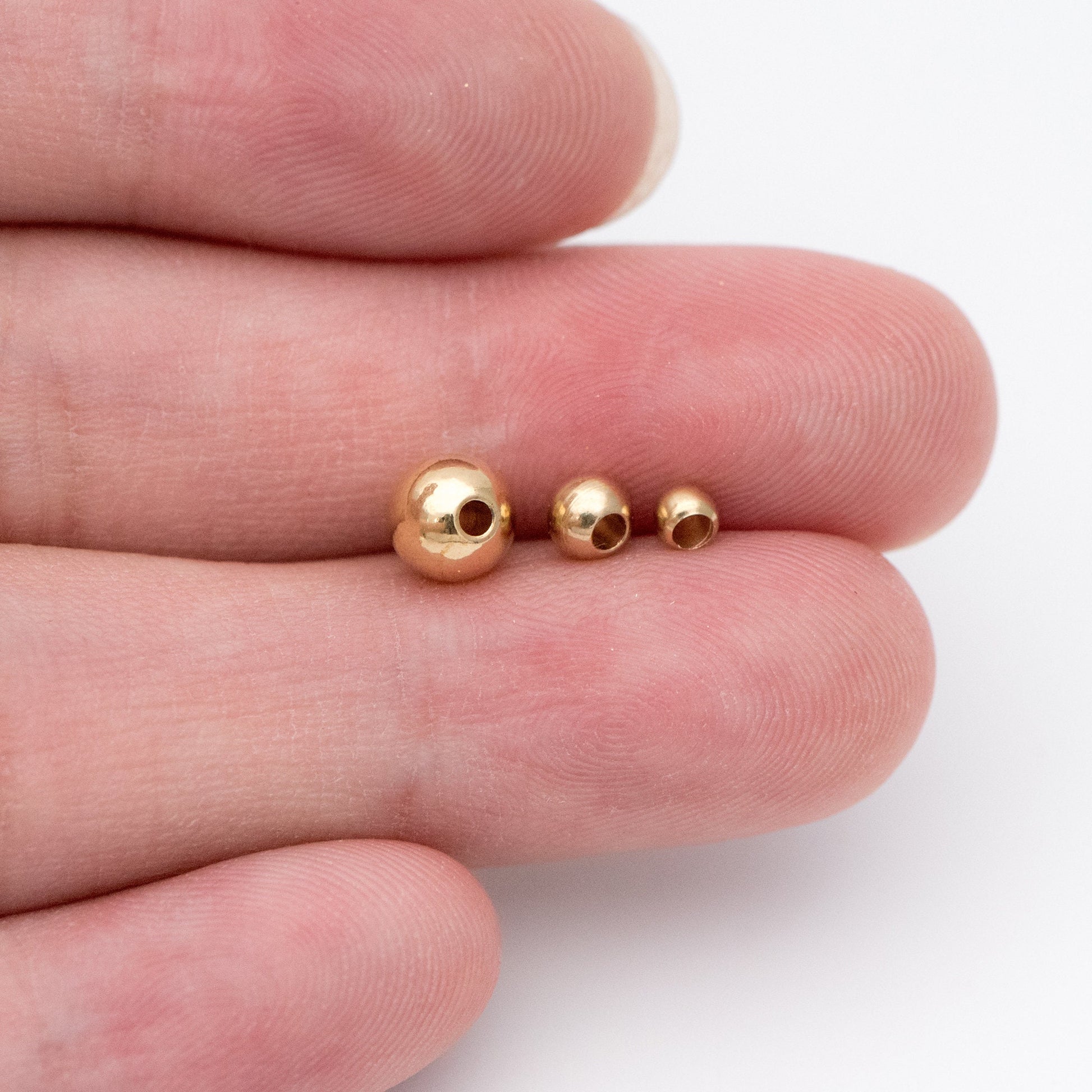 100pcs Raw Brass Round Spacer Beads, DIY Jewelry Findings Wholesale, 3/ 4/ 6mm (RB-180)