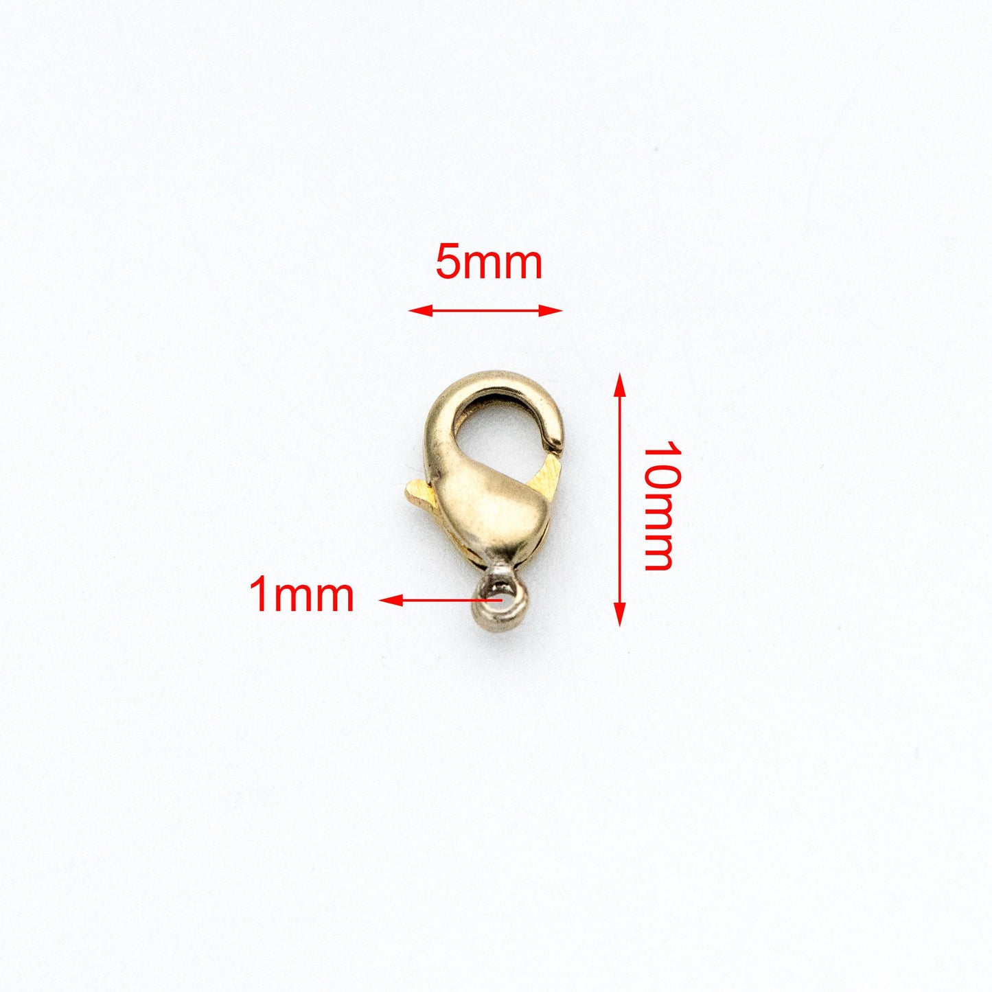 30pcs Raw Brass Lobster Clasps 10mm/ 12mm, DIY Jewelry Making Supplies Wholesale (RB-174)