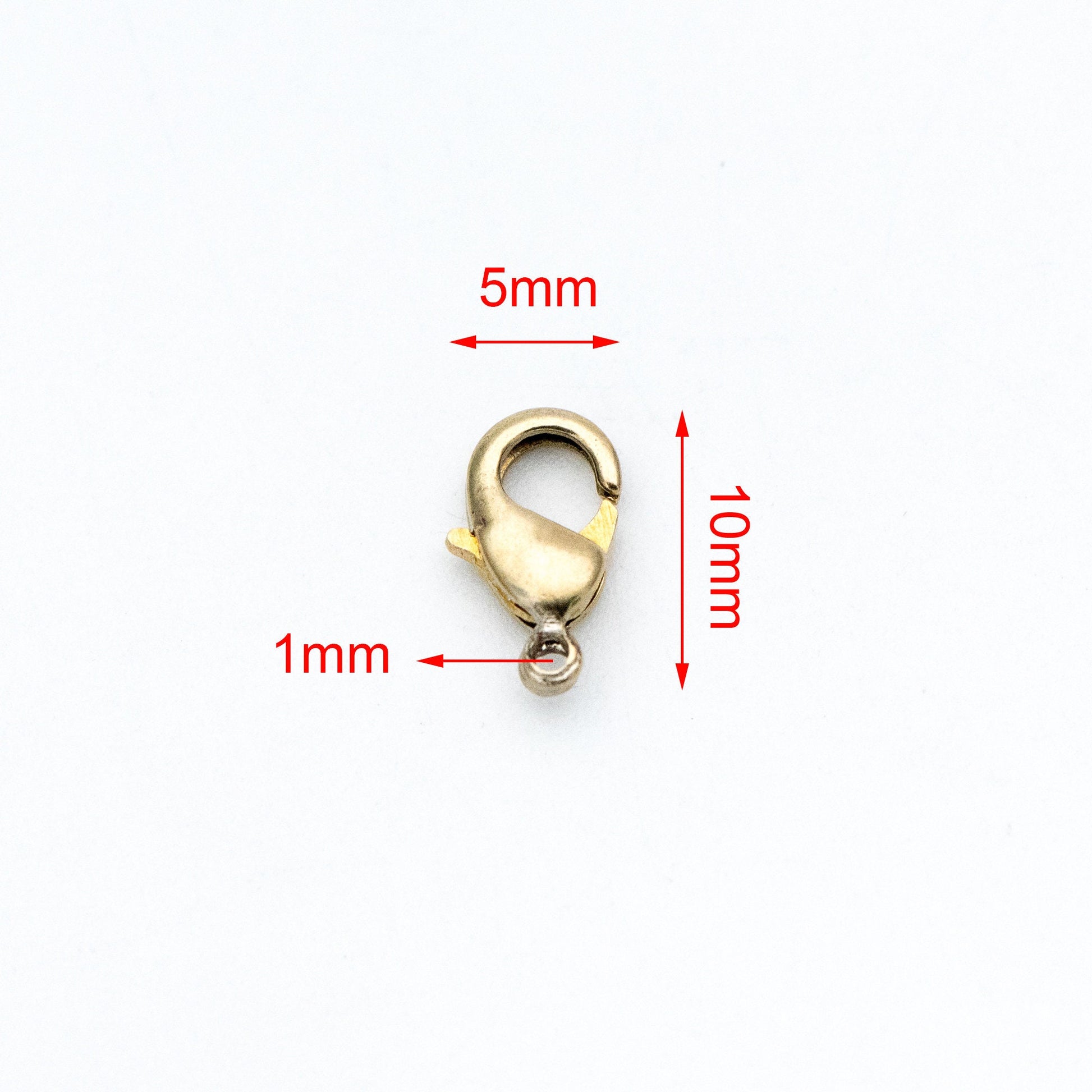 30pcs Raw Brass Lobster Clasps 10mm/ 12mm, DIY Jewelry Making Supplies Wholesale (RB-174)