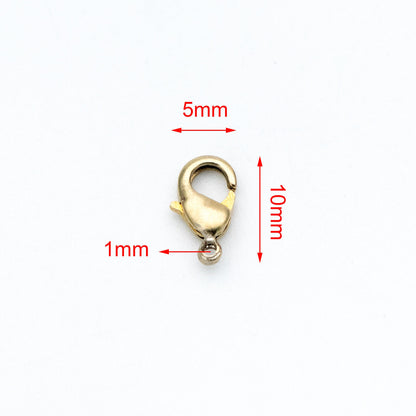 30pcs Raw Brass Lobster Clasps 10mm/ 12mm, DIY Jewelry Making Supplies Wholesale (RB-174)