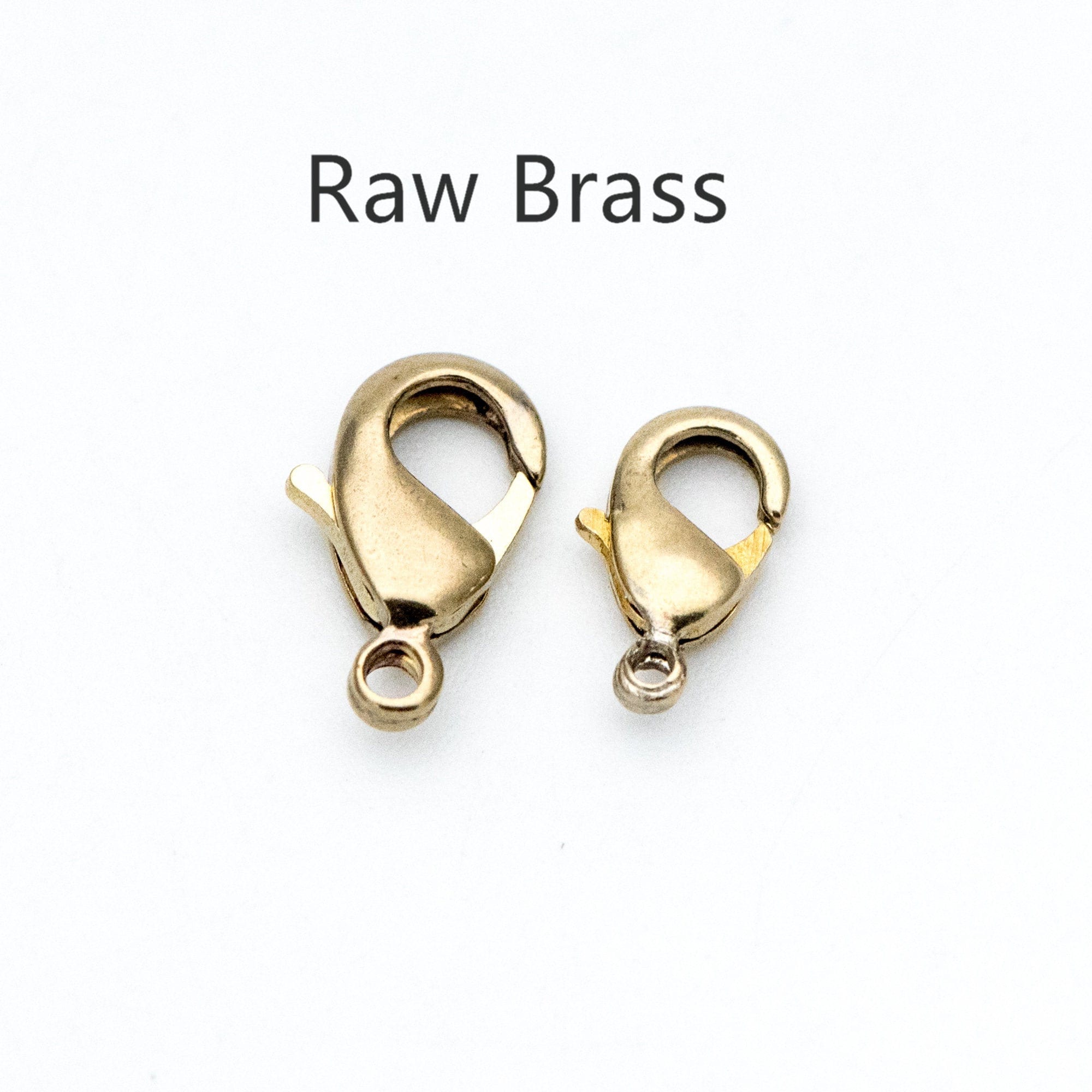 30pcs Raw Brass Lobster Clasps 10mm/ 12mm, DIY Jewelry Making Supplies Wholesale (RB-174)
