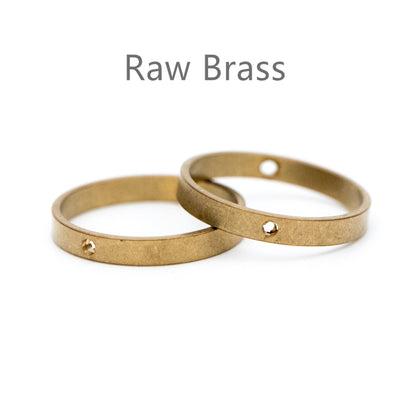 20pcs Raw Brass Round Link Pendants 19mm, Geometric Loop Hoop Charms, Ring with 2 Holes (RB-162)