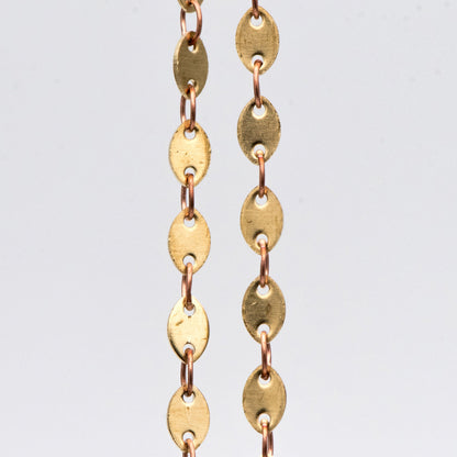 Raw Brass Oval Disc Chains 3x5mm, Handmade Disk Geometric Chain Wholesale (#LK-266-RB)/ 1 Meter=3.3 feet