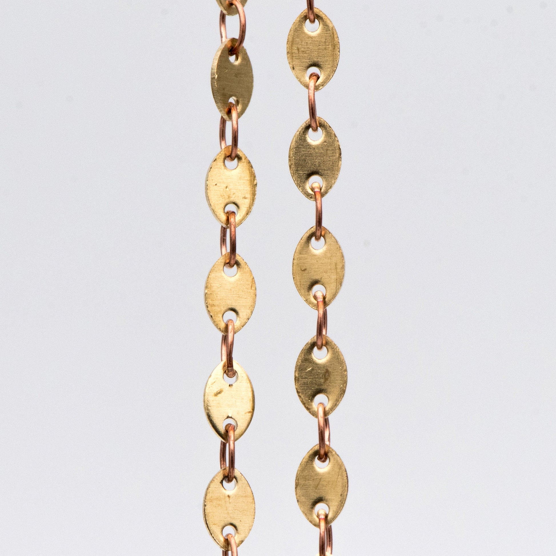 Raw Brass Oval Disc Chains 3x5mm, Handmade Disk Geometric Chain Wholesale (#LK-266-RB)/ 1 Meter=3.3 feet