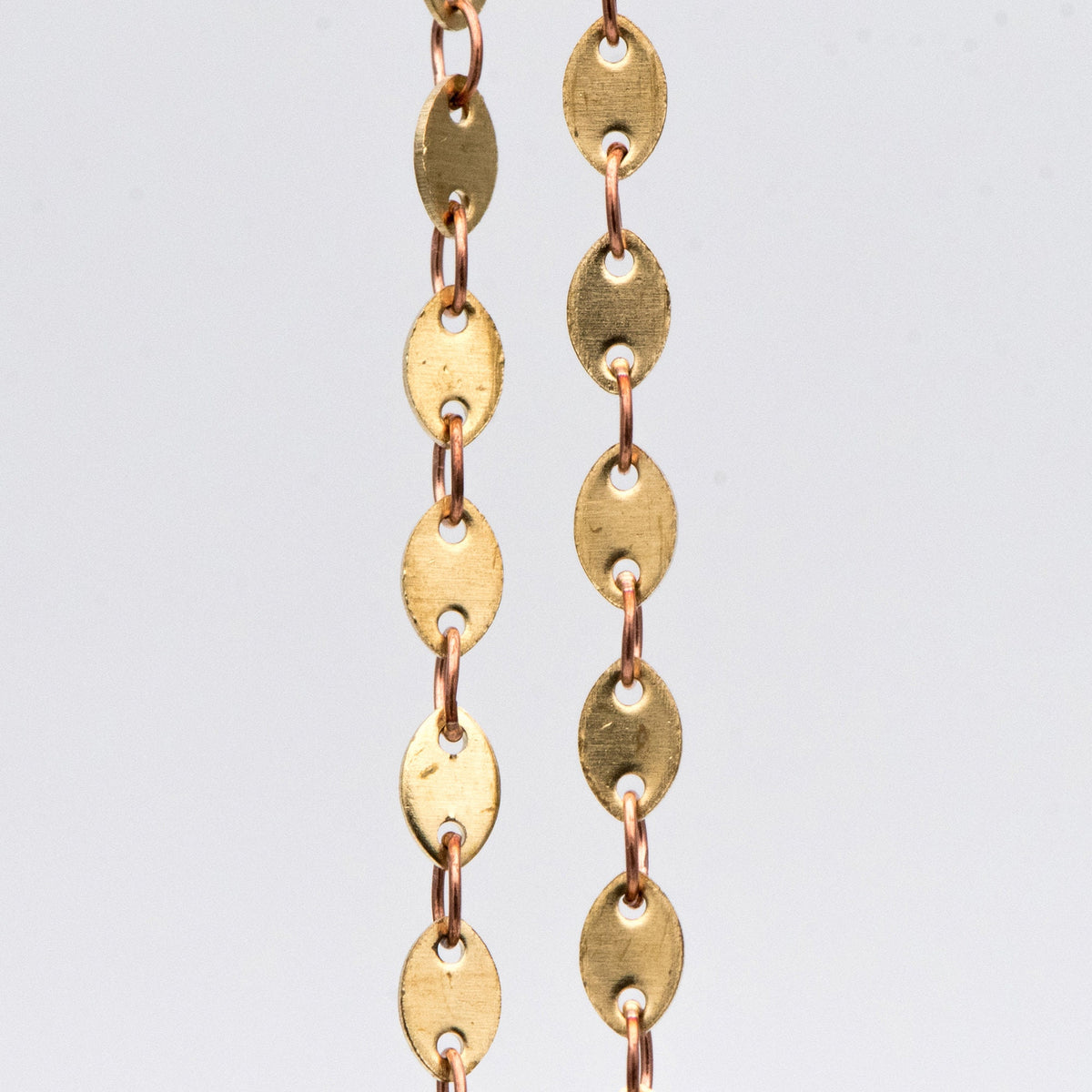 Raw Brass Oval Disc Chains 3x5mm, Handmade Disk Geometric Chain Wholesale (#LK-266-RB)/ 1 Meter=3.3 feet