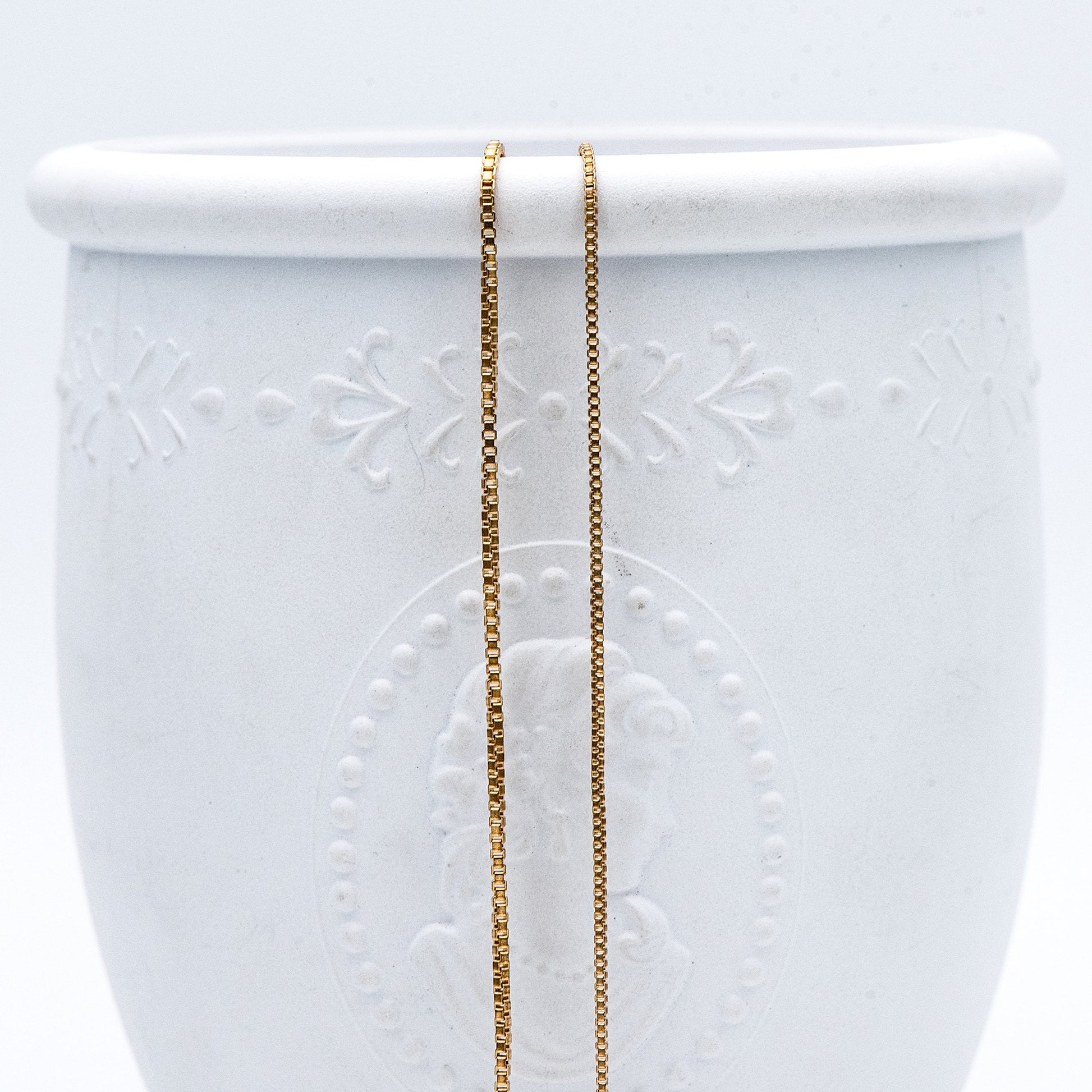 Raw Brass Box Chains Wholesale, 0.7/ 0.9/ 1.1m Thin (#LK-259-RB)/ 1 Meter=3.3 ft