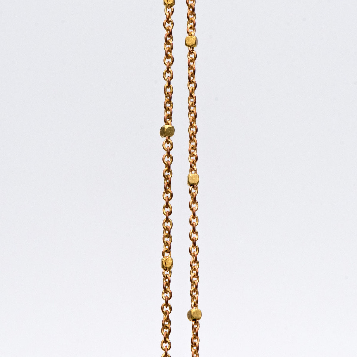 Dainty Raw Brass Beaded Cable Chains, 1.2mm Tiny Chain with 1.4mm Cube Beads, Delicate Chains for DIY Necklace (#LK-263-RB)/ 1 Meter=3.3 ft