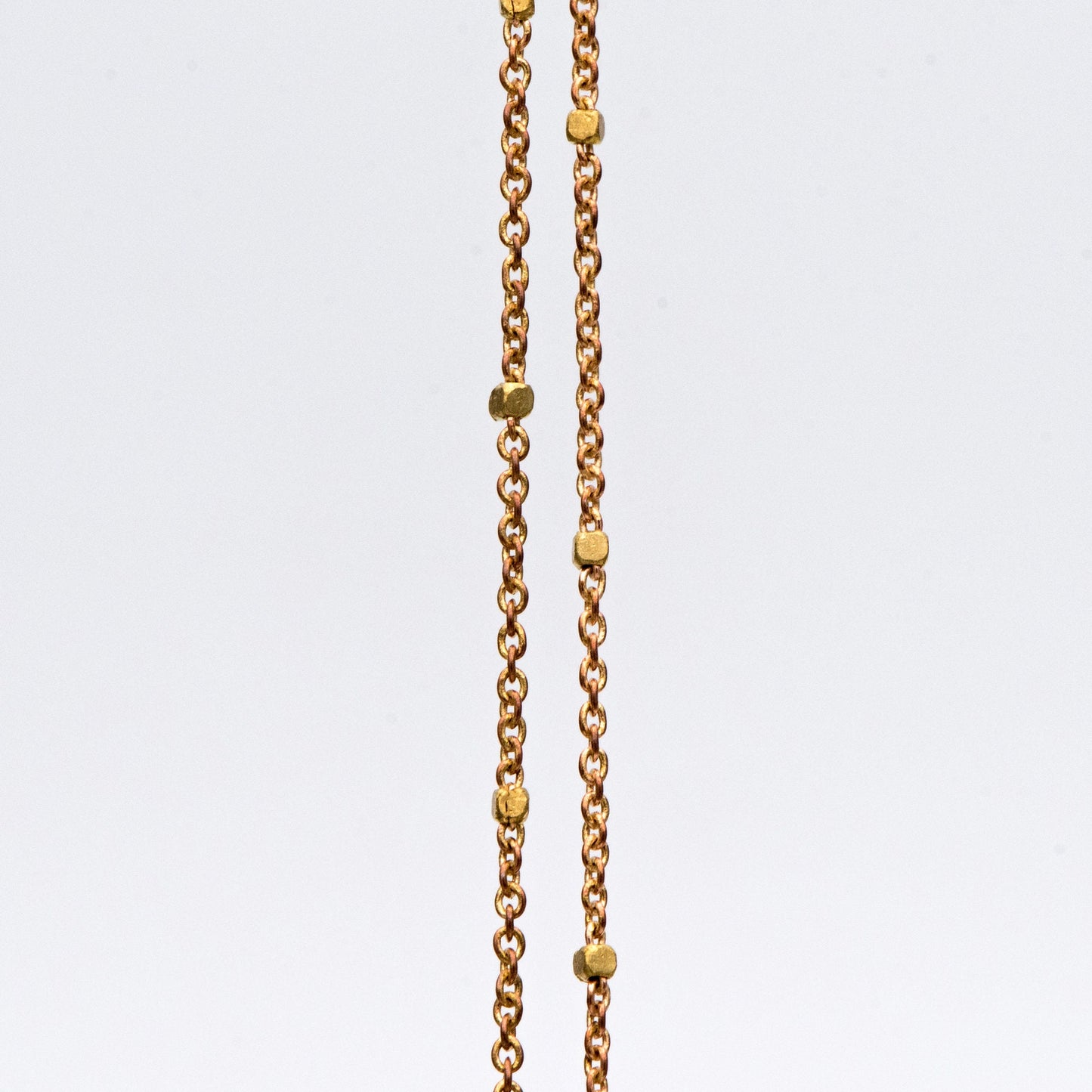 Dainty Raw Brass Beaded Cable Chains, 1.2mm Tiny Chain with 1.4mm Cube Beads, Delicate Chains for DIY Necklace (#LK-263-RB)/ 1 Meter=3.3 ft