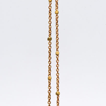 Dainty Raw Brass Beaded Cable Chains, 1.2mm Tiny Chain with 1.4mm Cube Beads, Delicate Chains for DIY Necklace (#LK-263-RB)/ 1 Meter=3.3 ft