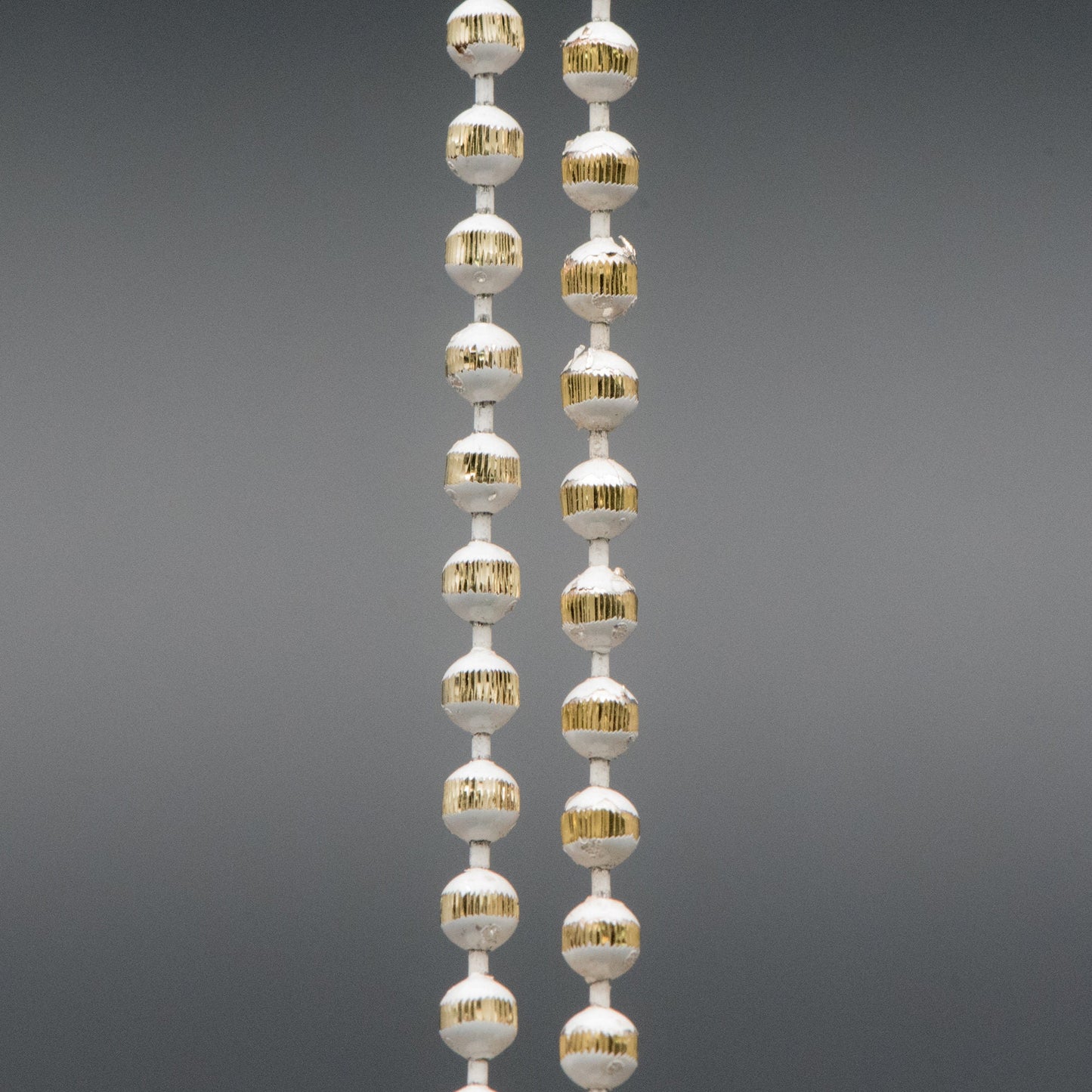 Brass Beaded Ball Chain 3mm, White Grey Coffee (#LK-255)/ 1 Meters=3.3ft
