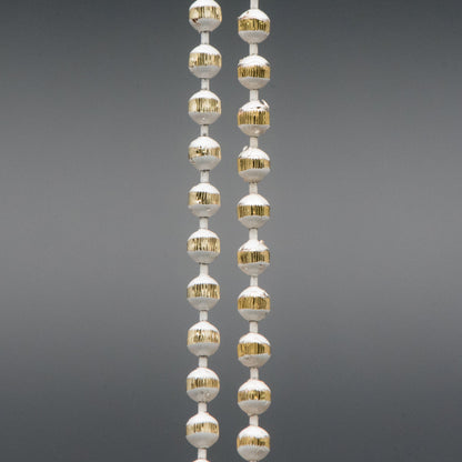 Brass Beaded Ball Chain 3mm, White Grey Coffee (#LK-255)/ 1 Meters=3.3ft