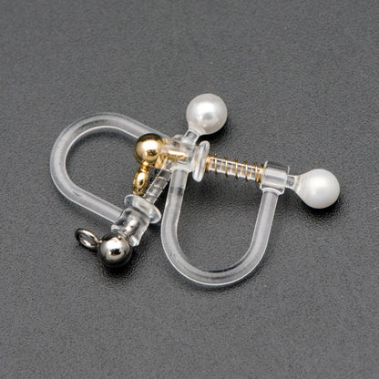 10pcs Resin Clip On Earring Findings,Gold/ Silver tone Non Pierced Earrings (GB-507)