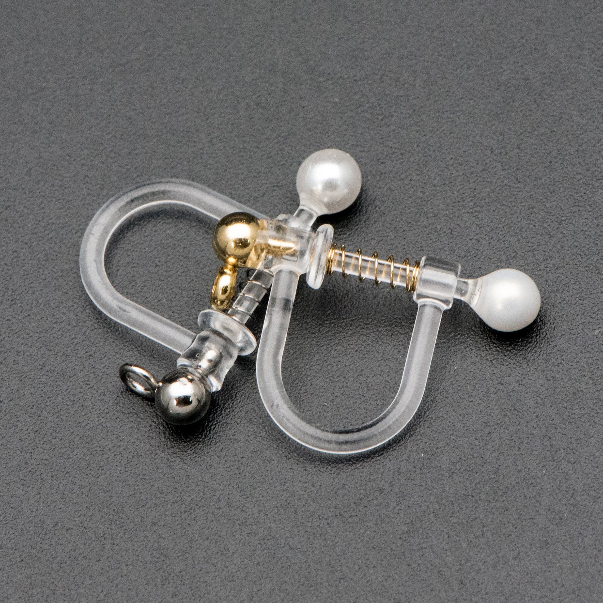 10pcs Resin Clip On Earring Findings,Gold/ Silver tone Non Pierced Earrings (GB-251-B)