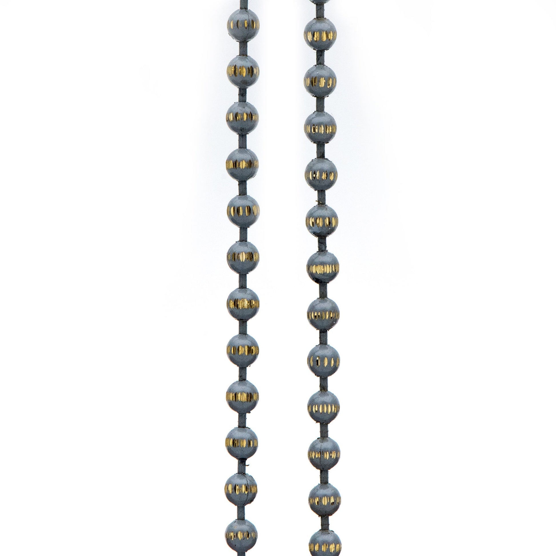 Brass Beaded Ball Chain 3mm, White Grey Coffee (#LK-255)/ 1 Meters=3.3ft