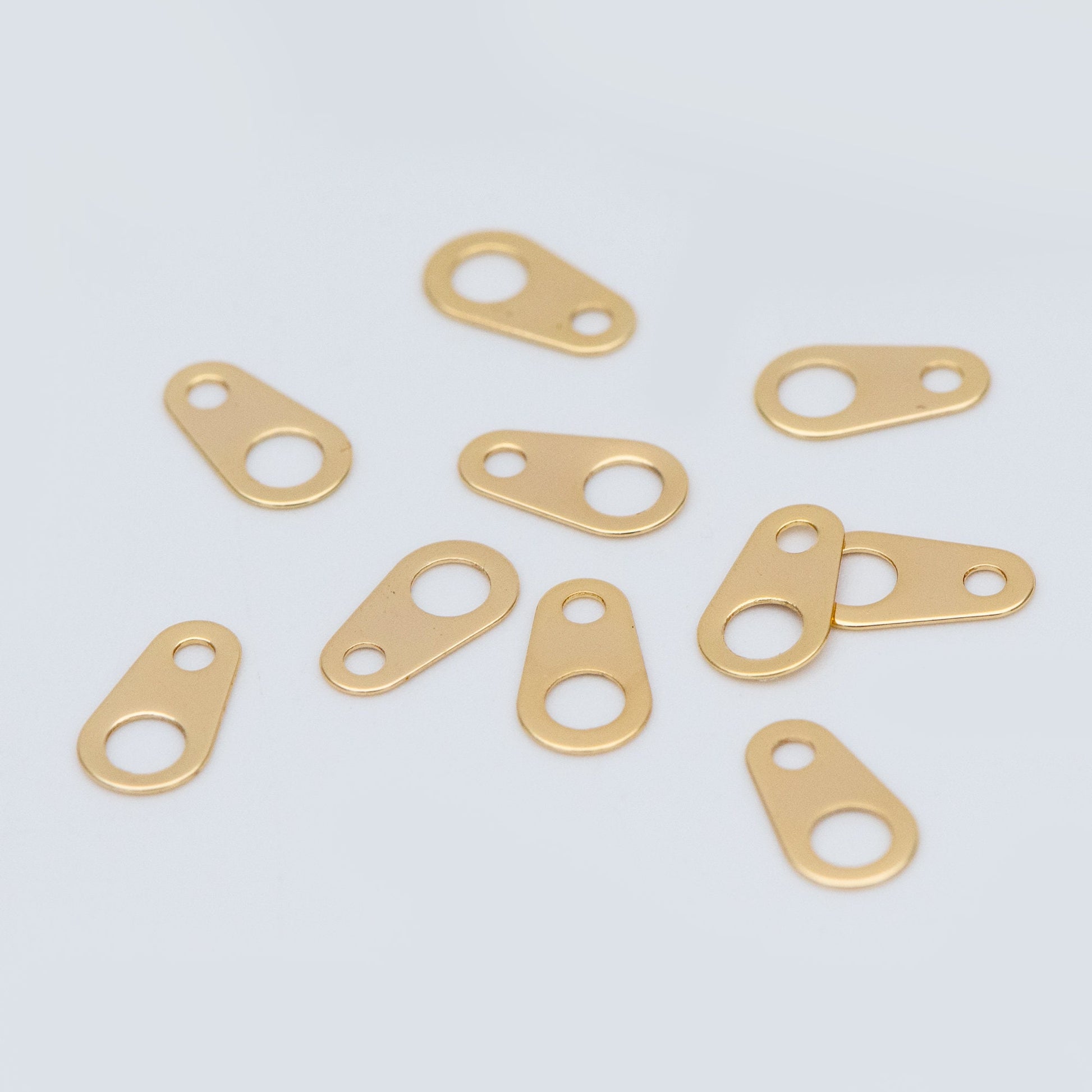 20pcs Gold plated Brass Teardrop Connectors for Necklace 6.5x4mm / 9x5mm (GB-716)