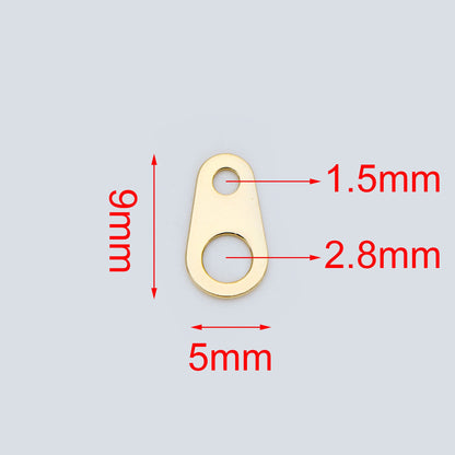 20pcs Gold plated Brass Teardrop Connectors for Necklace 6.5x4mm / 9x5mm (GB-716)