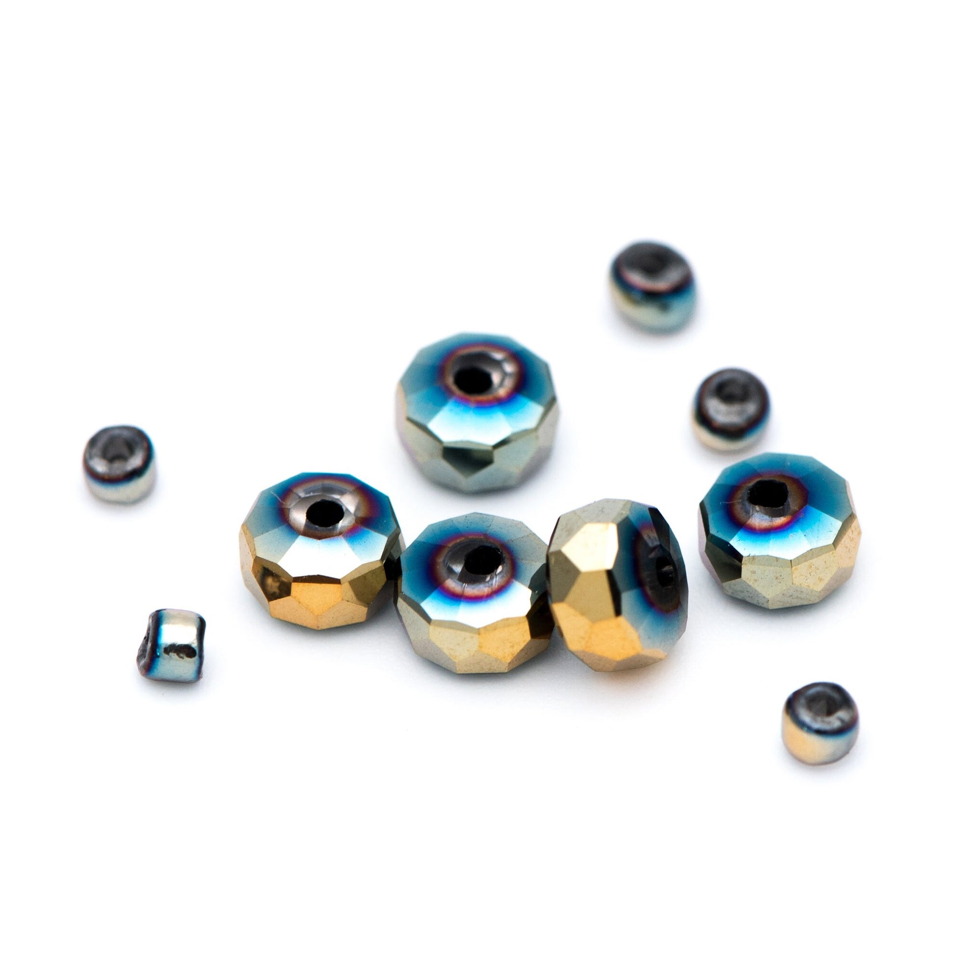 Faceted Crystal Rondelle Beads 6x4mm, Glass Coin Spacer Beads, (TS-90)/ 100 beads